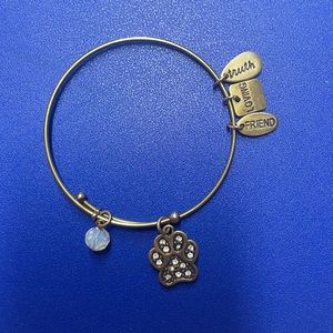 Gold paw, print, bangle bracelet